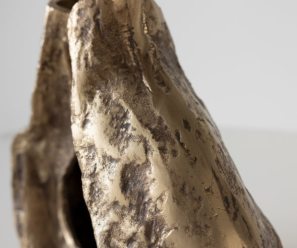Sculpture Nexora 40 x 15 x 33 cm Aluminium Oro Antico Handmade