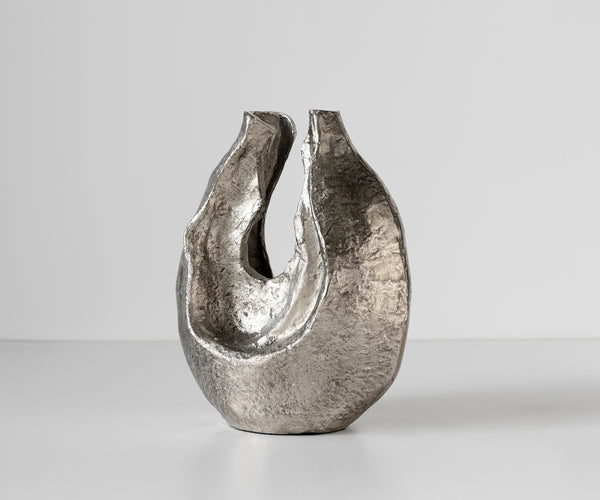 Sculpture Nexora 34 x 17 x 40 cm Aluminium Platinum Handmade