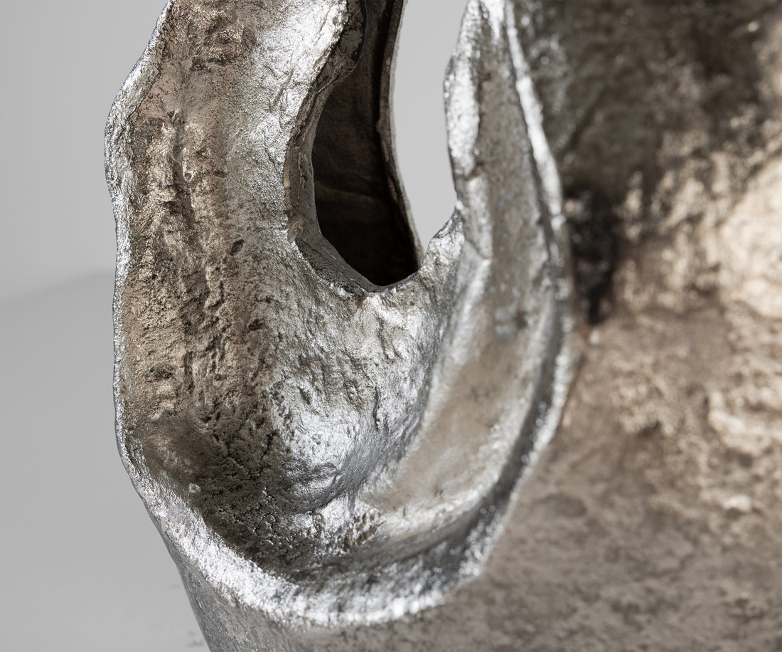 Sculpture Nexora 34 x 17 x 40 cm Aluminium Platinum Handmade