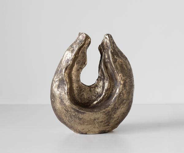 Sculpture Nexora 34 x 17 x 40 cm Aluminium Oro Antico Handmade
