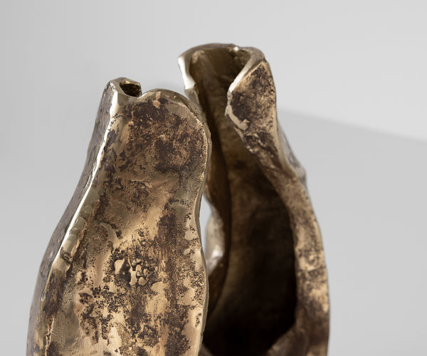 Sculpture Nexora 34 x 17 x 40 cm Aluminium Oro Antico Handmade