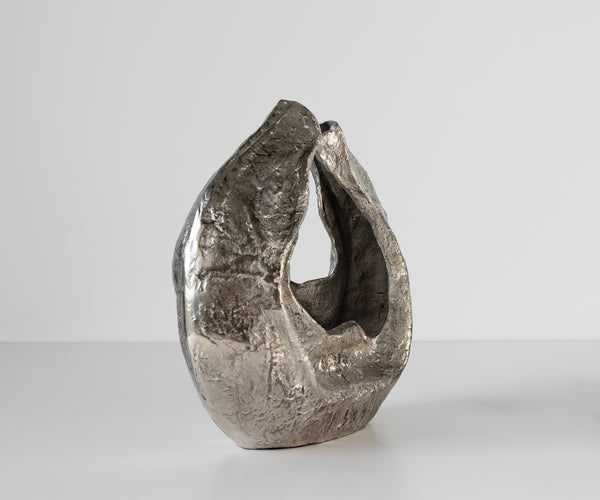 Sculpture Nexora 40 x 17 x 42 cm Aluminium Platinum Handmade