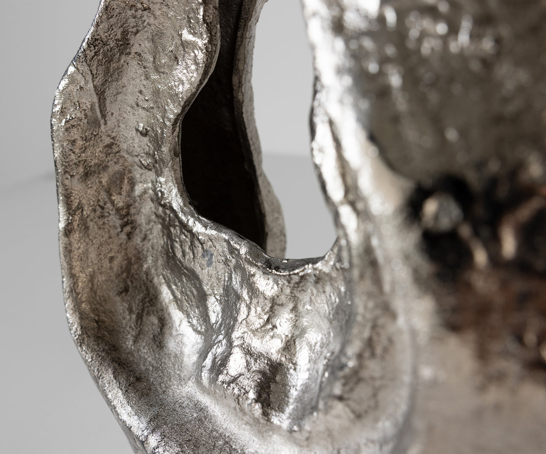 Sculpture Nexora 40 x 17 x 42 cm Aluminium Platinum Handmade