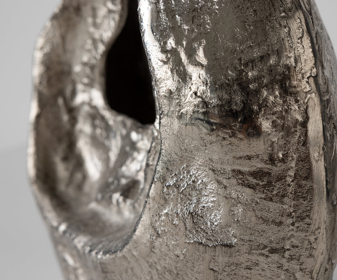 Sculpture Nexora 40 x 17 x 42 cm Aluminium Platinum Handmade