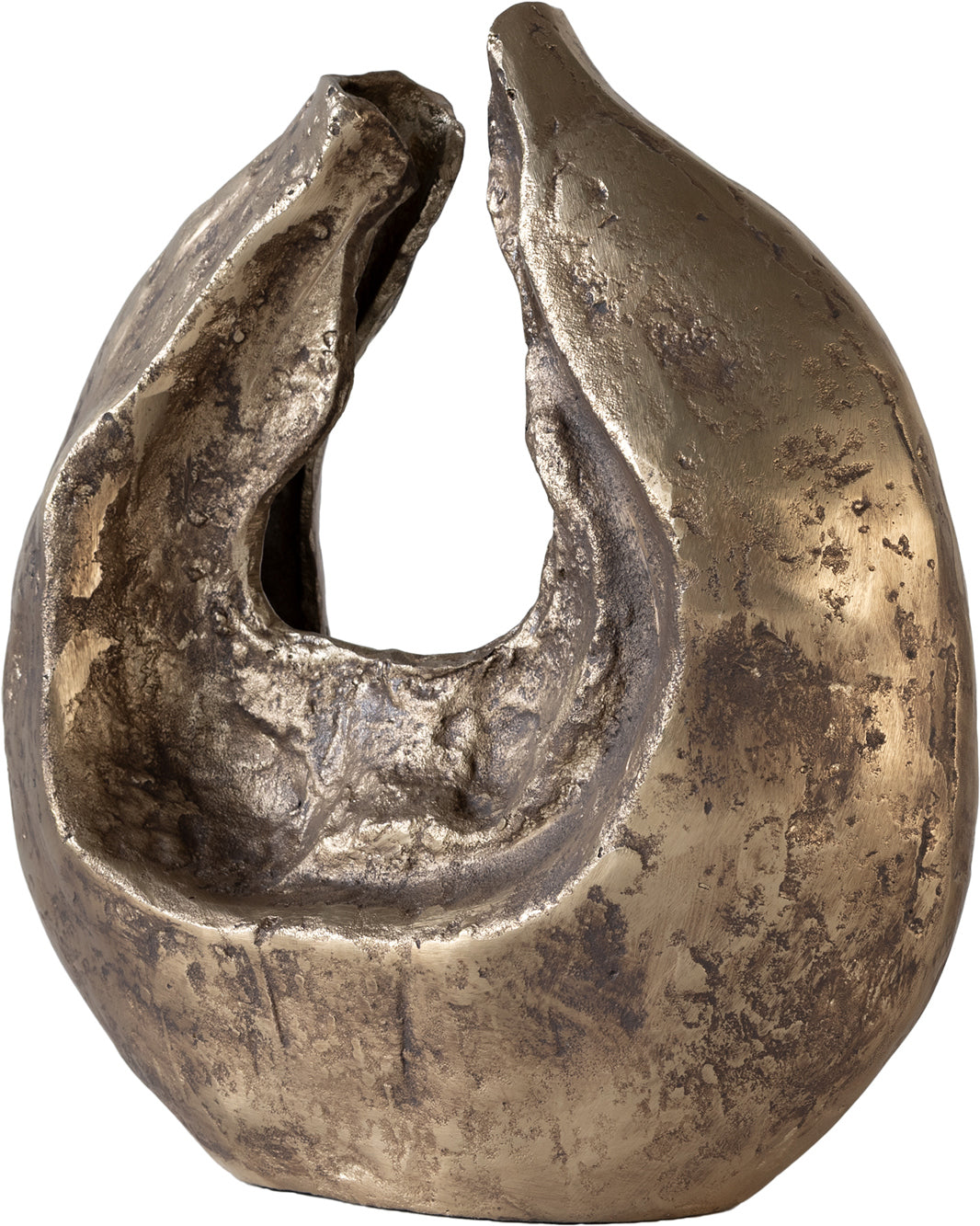 Sculpture Nexora 40 x 17 x 42 cm Aluminium Oro Antico Handmade