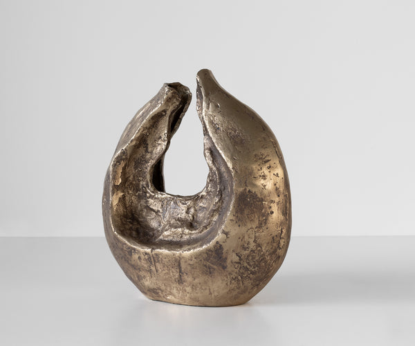 Sculpture Nexora 40 x 17 x 42 cm Aluminium Oro Antico Handmade