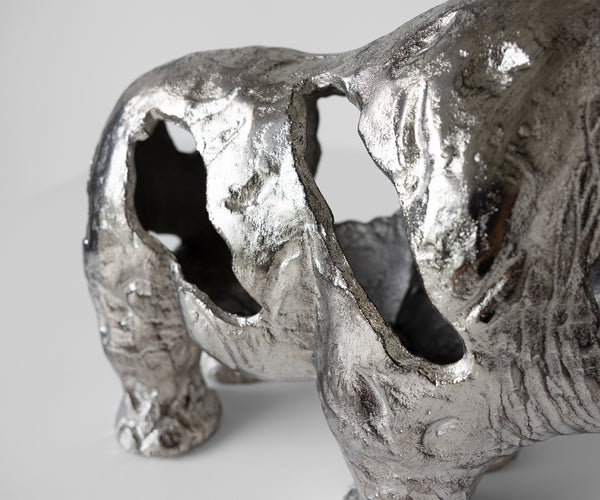 Statuette Rinoro 53 x 19 x 30 cm Aluminium Platinum Handmade