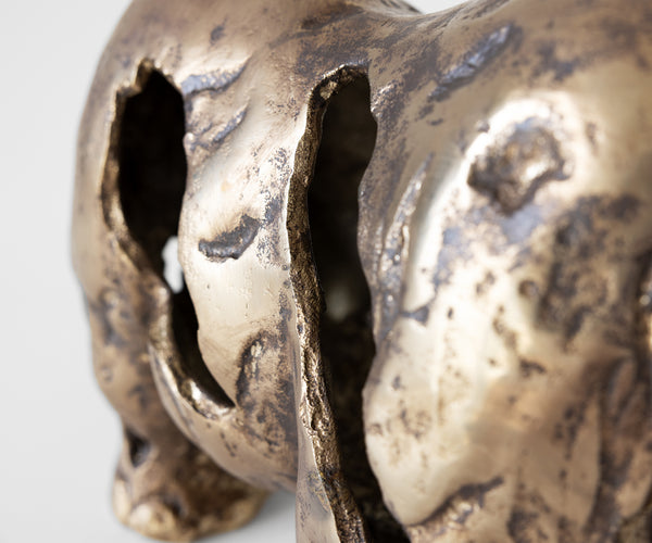 Statuette Rinoro 53 x 19 x 30 cm Aluminium Oro Antico Handmade