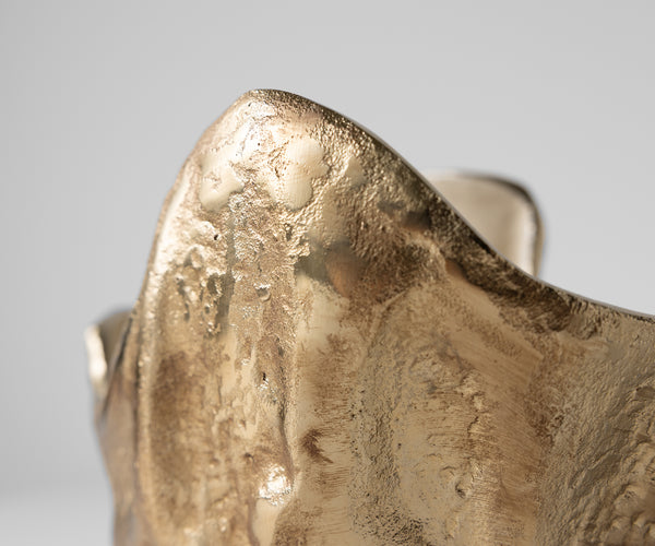 Bowl Valena 33 x 20 x 22 cm Aluminium Champagne Ivory Handmade