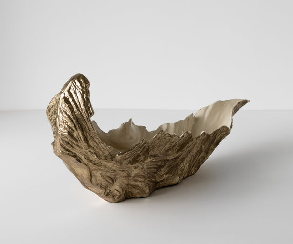 Bowl Maris 78 x 24 x 38 cm Aluminium Champagne Ivory Handmade
