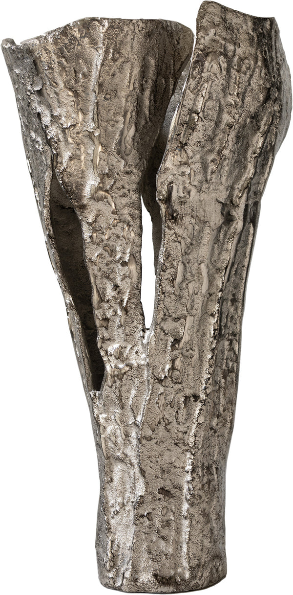 Vase Cortana 25 x 19 x 47 cm Aluminium Platinum Handmade