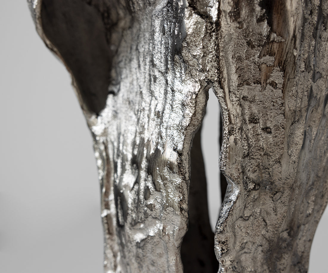 Vase Cortana 25 x 19 x 47 cm Aluminium Platinum Handmade