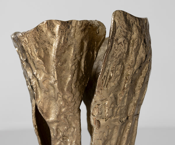 Vase Cortana 25 x 19 x 47 cm Aluminium Champagne Ivory Handmade