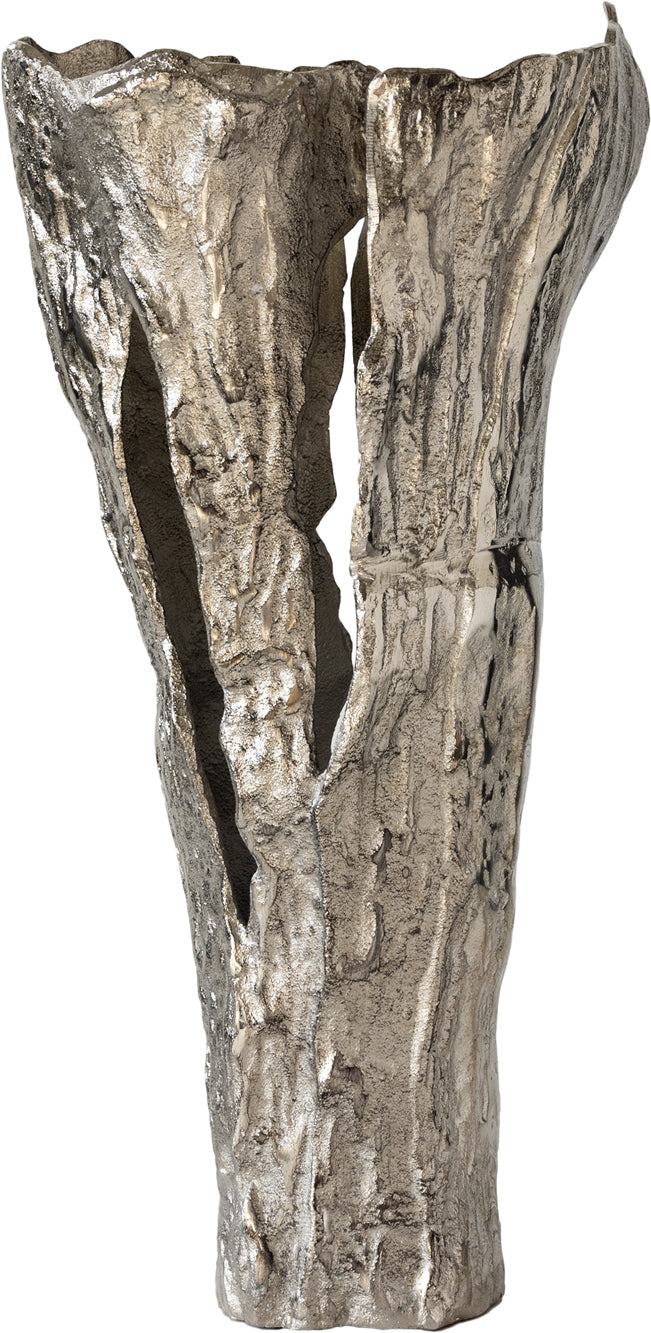 Vase Cortana 31 x 22 x 63 cm Aluminium Platinum Handmade