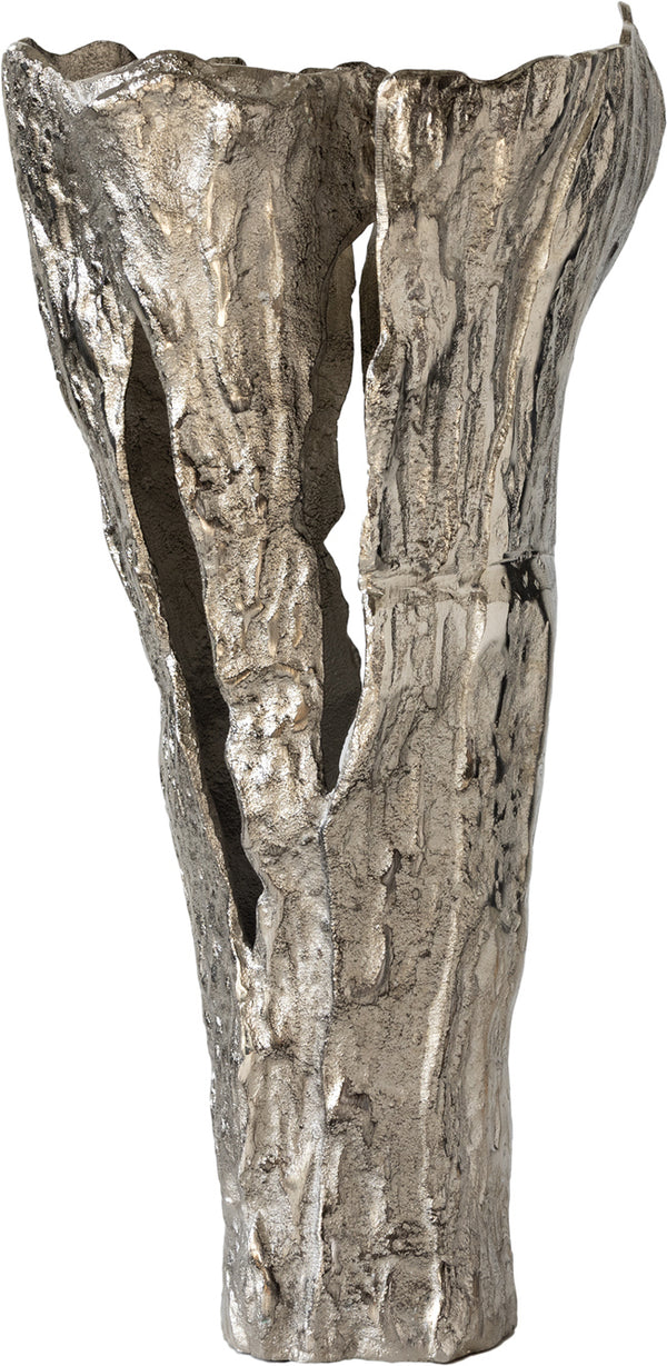 Vase Cortana 31 x 22 x 63 cm Aluminium Platinum Handmade