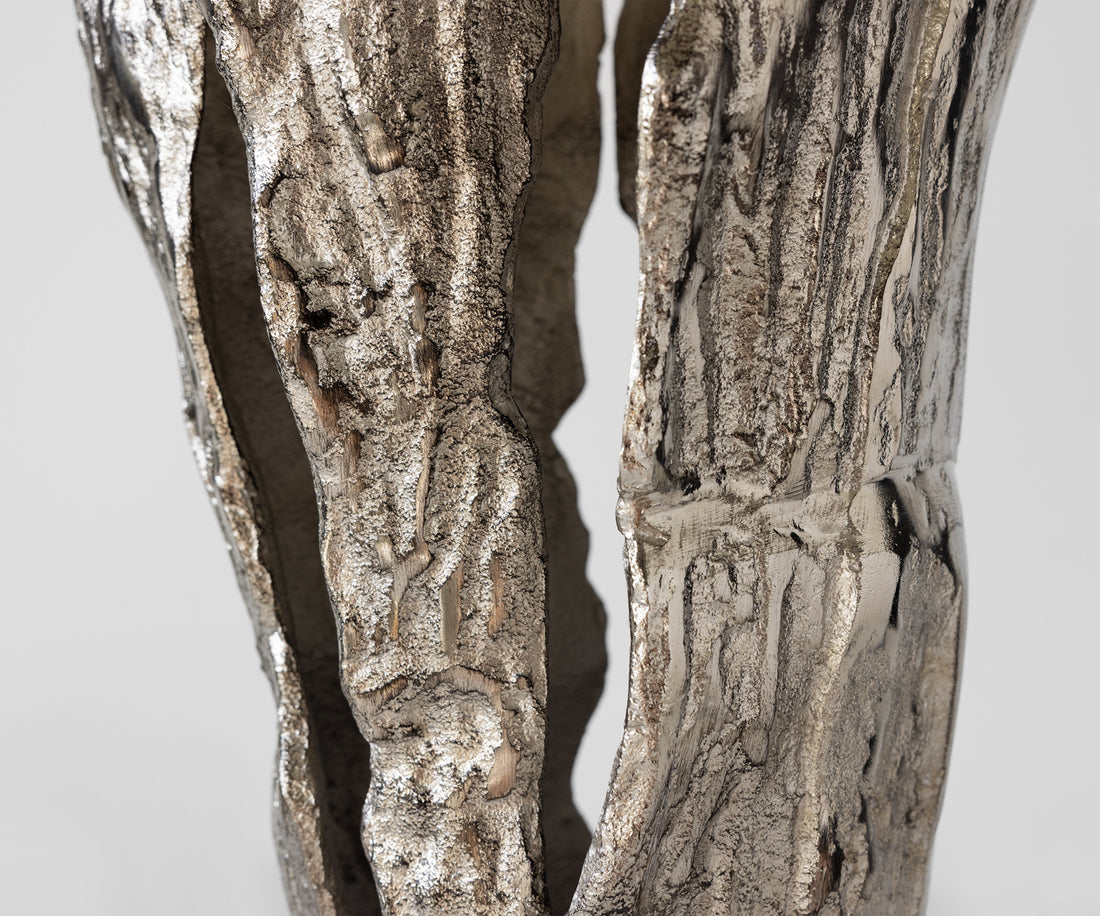 Vase Cortana 31 x 22 x 63 cm Aluminium Platinum Handmade