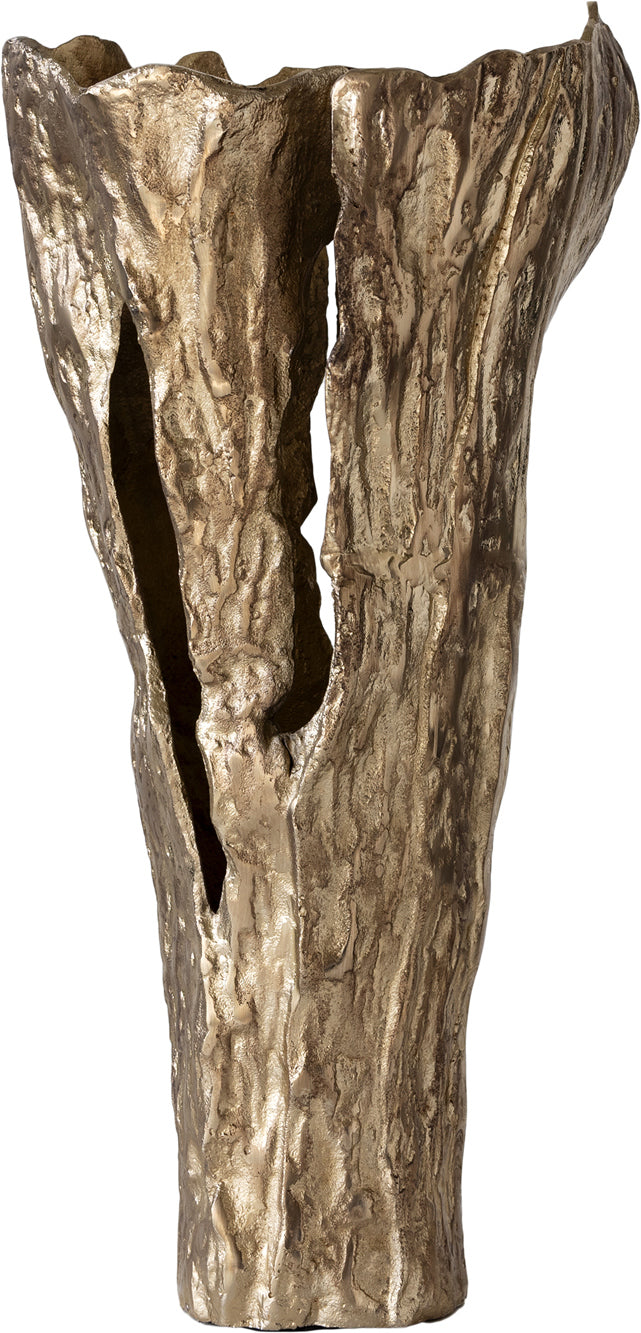 Vase Cortana 31 x 22 x 63 cm Aluminium Champagne Ivory Handmade