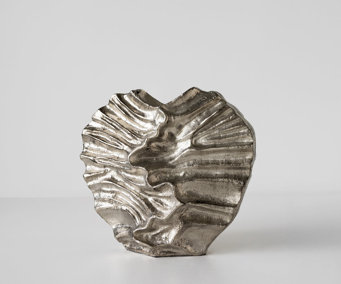 Vase Nerina 47 x 18 x 42 cm Aluminium Platinum Handmade