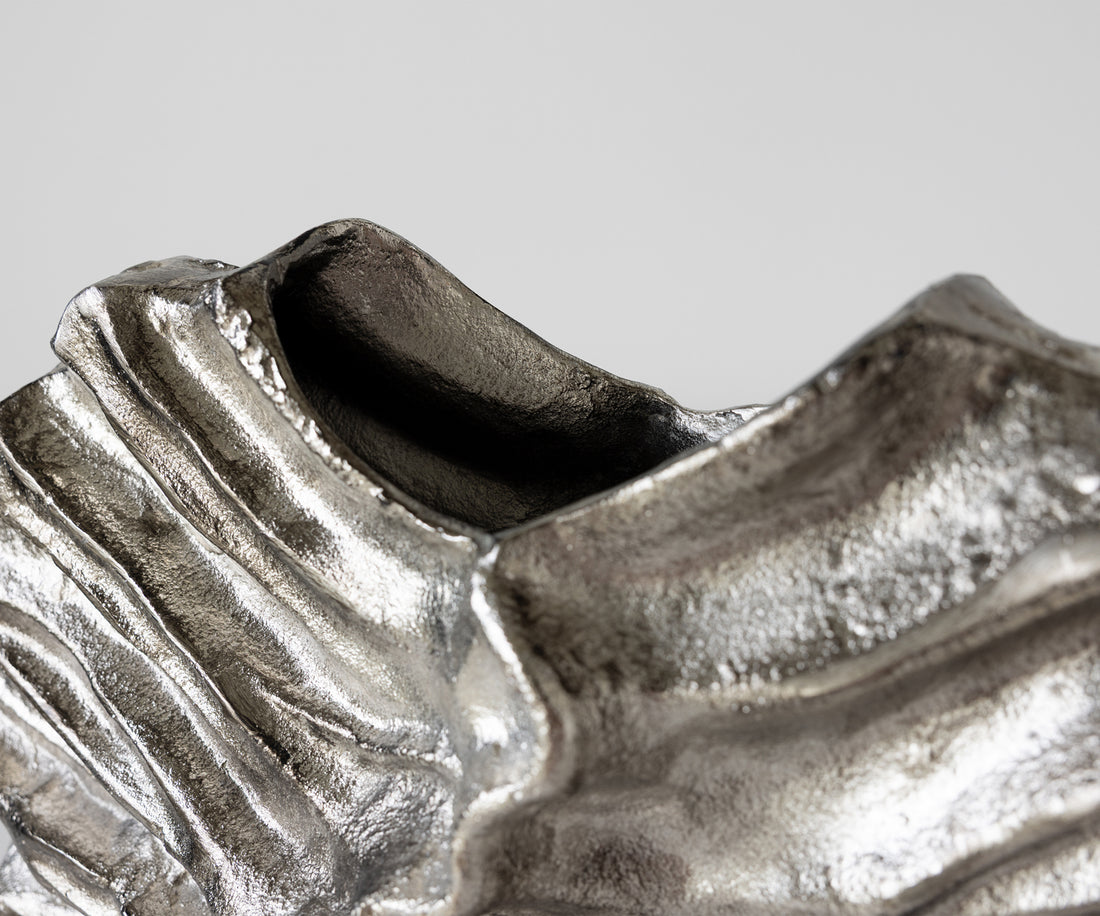 Vase Nerina 47 x 18 x 42 cm Aluminium Platinum Handmade
