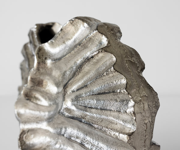 Vase Nerina 47 x 18 x 42 cm Aluminium Platinum Handmade