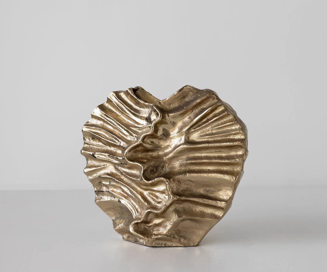 Vase Nerina 47 x 18 x 42 cm Aluminium Champagne Ivory Handmade