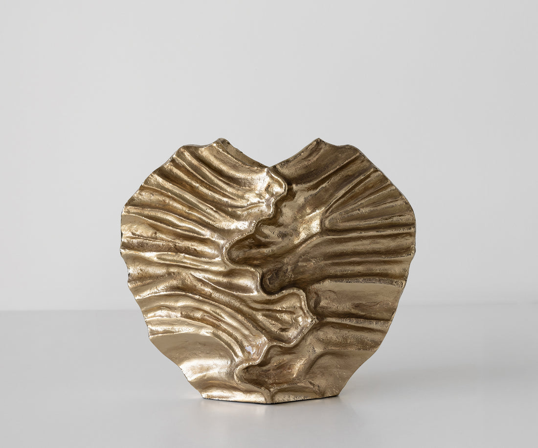 Vase Nerina 47 x 18 x 42 cm Aluminium Champagne Ivory Handmade