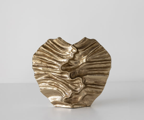 Vase Nerina 47 x 18 x 42 cm Aluminium Champagne Ivory Handmade