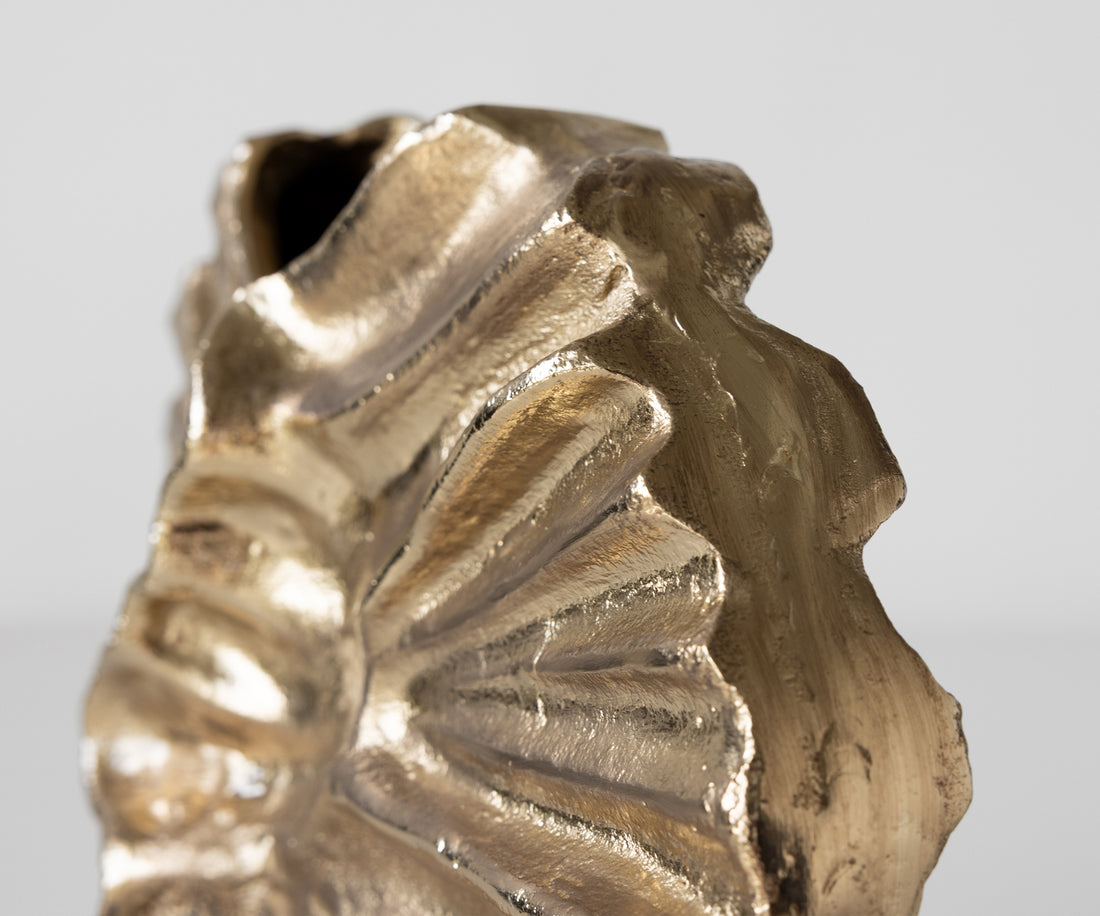 Vase Nerina 47 x 18 x 42 cm Aluminium Champagne Ivory Handmade