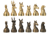 Decorative Chess Set Animals Polyresin Bronze Gold