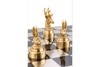 Decorative Chess Set Animals Polyresin Bronze Gold