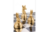 Decorative Chess Set Animals Polyresin Bronze Gold