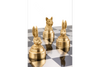 Decorative Chess Set Animals Polyresin Bronze Gold