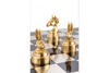 Decorative Chess Set Animals Polyresin Bronze Gold