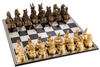 Decorative Chess Set Animals Polyresin Bronze Gold