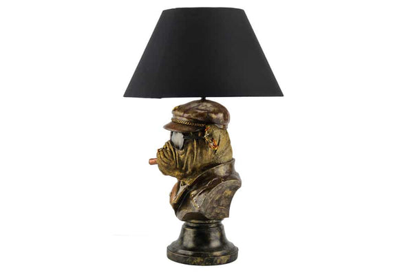 Table Lamp Bulldog 55cm Polyresin Brass