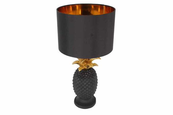 Table Lamp Pineapple 47cm Polyresin Gold Black