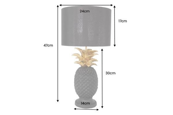 Table Lamp Pineapple 47cm Polyresin Gold Black