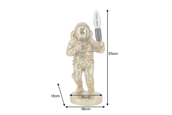 Table Lamp Astronaut 37cm Polyresin Gold