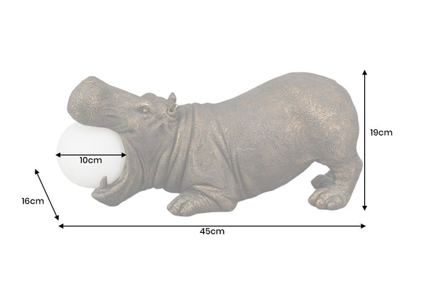 Table Lamp Hippo 45cm Polyresin Black