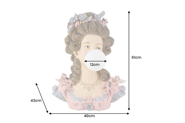 Table Lamp Lady 61cm Polyresin Multicoloured