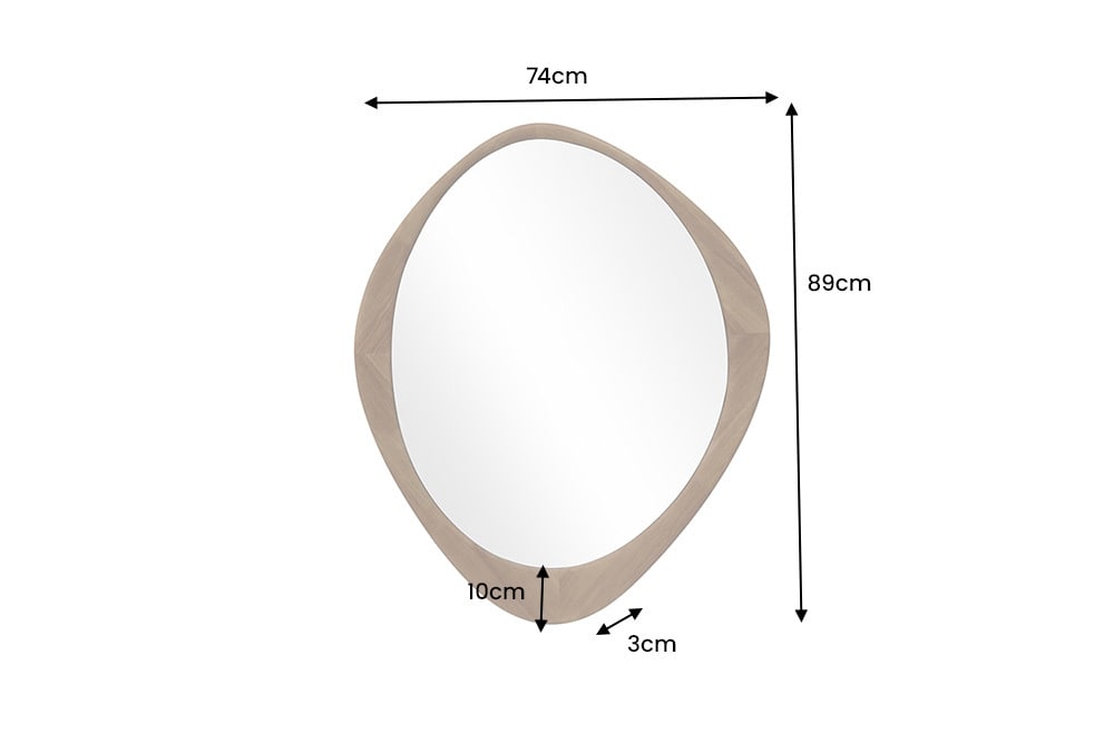 Wall Mirror Organic 89cm Oak Look