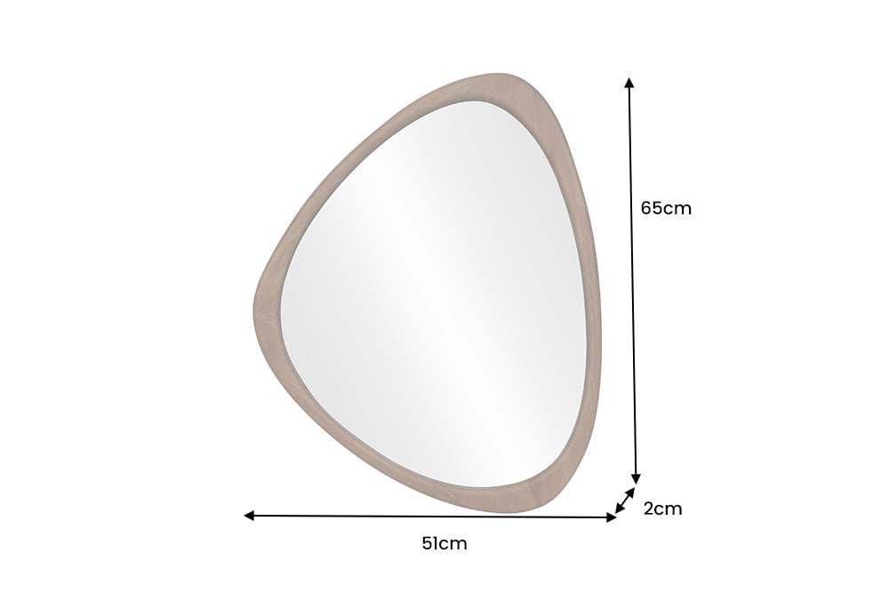 Wall Mirror Organic 65cm Walnut Look Brown