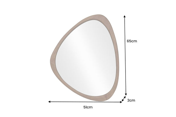 Wall Mirror Organic 65cm Walnut Look Brown