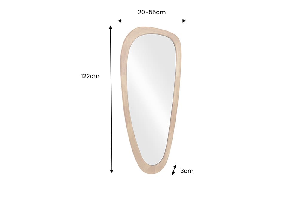 Wall Mirror Organic 122cm Oak Look