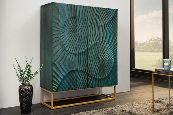 Cabinet Fossil 120cm Mango Wood Turquoise