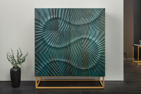 Cabinet Fossil 120cm Mango Wood Turquoise