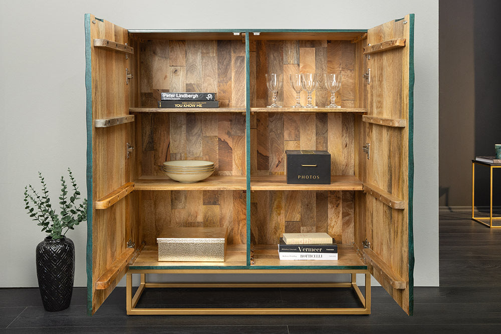 Cabinet Fossil 120cm Mango Wood Turquoise