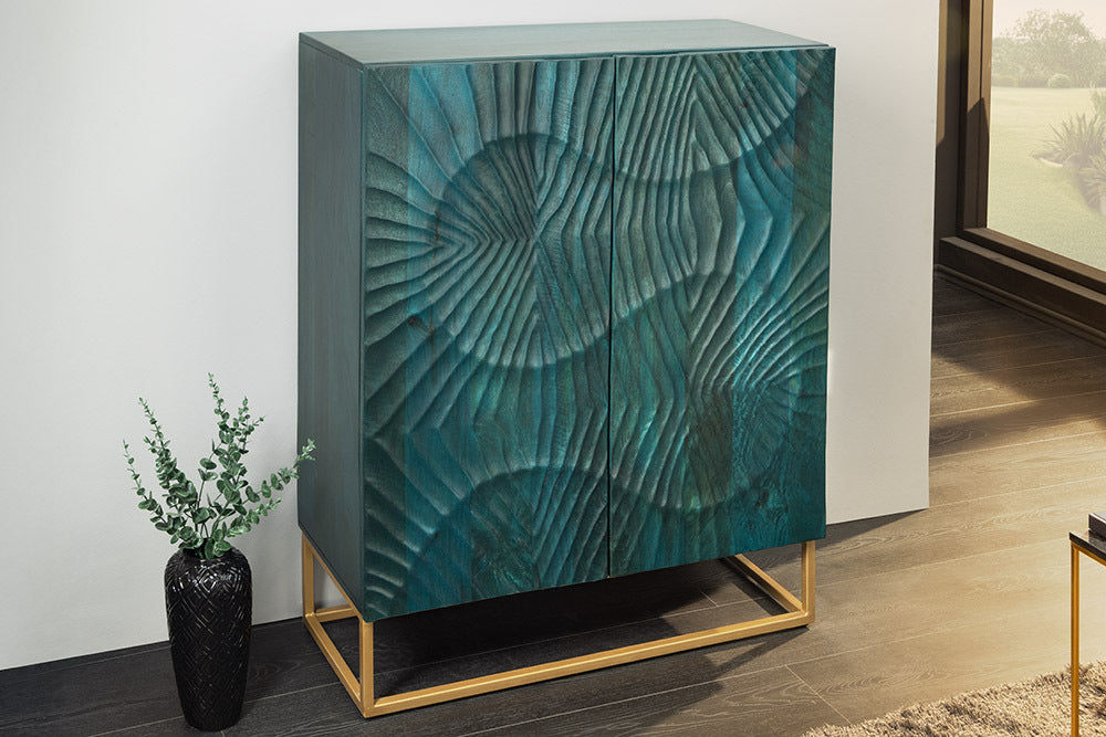 Cabinet Fossil 120cm Mango Wood Turquoise