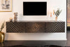 Floating TV Stand Illusion 160cm Mango Wood Black 3D Effect