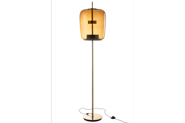 Floor Lamp Fiona Retro 168cm Brown Glass